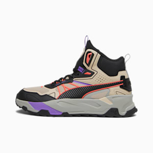Tenis Trinity Mid Hybrid Hombre, Granola-PUMA Black-Fiery Coral, extralarge
