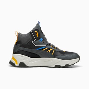 Trinity Mid Hybrid Men's Sneakers, PUMA Black-Shadow Gray-Tangerine-Hyperlink Blue, extralarge