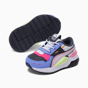Zapatos RS 2.0 Glowing Up AC para bebé, Asphalt-Elektro Purple-Pearl Pink