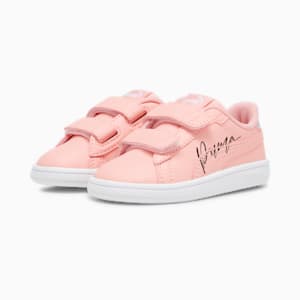 ベビー ガールズ プーマ スマッシュ 3.0 L クリスタル ウィングス V インファント スニーカー 13-16cm, Peach Smoothie-PUMA Black-PUMA White, extralarge-JPN