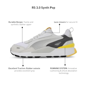 RS 3.0 Synth Pop Unisex Sneakers, PUMA White-Yellow Blaze, extralarge-IND