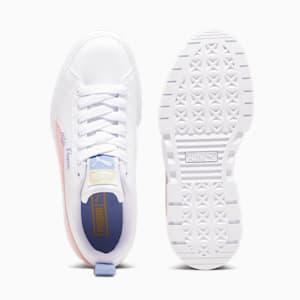Mayze Sweater Weather Youth Sneakers, PUMA White-Blissful Blue-Peach Smoothie, extralarge-IND
