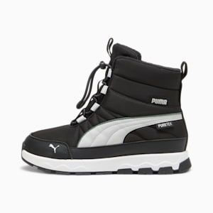 キッズ プーマ エボルブ ピュアテックス ブーツ 22-25cm, PUMA Black-Ash Gray-PUMA White, extralarge-JPN