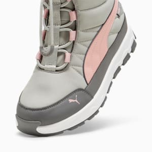 キッズ プーマ エボルブ ピュアテックス ブーツ 22-25cm, Smokey Gray-Future Pink-PUMA White, extralarge-JPN