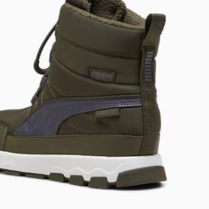 キッズ プーマ エボルブ ピュアテックス ブーツ 22-25cm, Dark Olive-Galactic Gray-PUMA White, extralarge-JPN
