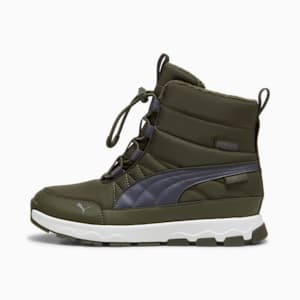 Botas PUMA Evolve Puretex para niños grandes, Dark Olive-Galactic Gray-PUMA White, extralarge