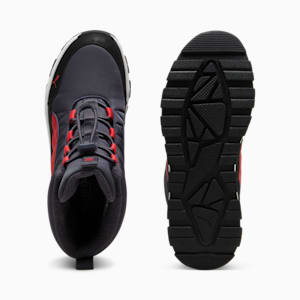 キッズ プーマ エボルブ ピュアテックス ブーツ 22-25cm, Galactic Gray-Tart Cherry-PUMA Black, extralarge-JPN