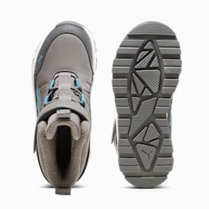 キッズ プーマ エボルブ ピュアテックス ブーツ 17-21cm, Cool Light Gray-Bold Blue-PUMA White, extralarge-JPN