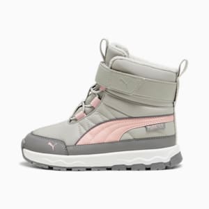 キッズ プーマ エボルブ ピュアテックス ブーツ 17-21cm, Smokey Gray-Future Pink-PUMA White, extralarge-JPN