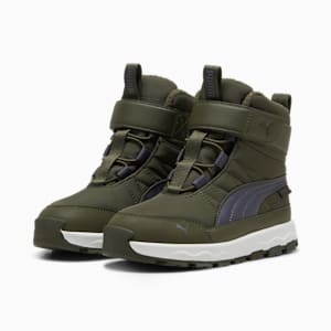 PUMA Evolve Puretex Kids' Boots, Dark Olive-Galactic Gray-PUMA White, extralarge