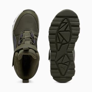 キッズ プーマ エボルブ ピュアテックス ブーツ 17-21cm, Dark Olive-Galactic Gray-PUMA White, extralarge-JPN