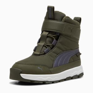 PUMA Evolve Puretex Kids' Boots, Dark Olive-Galactic Gray-PUMA White, extralarge