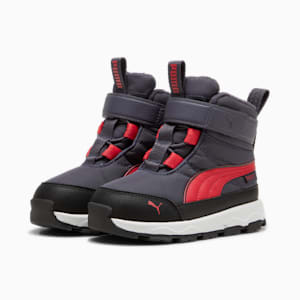 ベビー プーマ エボルブ ピュアテックス ブーツ 12-16cm, Galactic Gray-Tart Cherry-PUMA Black, extralarge-JPN