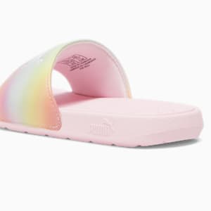 Cool Cat 2.0 Prismatic Little Kids' Slides, Pearl Pink-Nitro Blue-Vivid Violet-PUMA White, extralarge