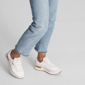 Future Rider PEB Women's Sneakers, PUMA White-Frosted Ivory-Puma Team Gold, extralarge