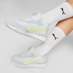 Blktop Rider Unisex Sneakers, PUMA White-Green Illusion, extralarge-IND