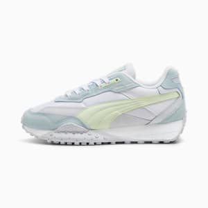 Blktop Rider Unisex Sneakers, PUMA White-Green Illusion, extralarge-IND