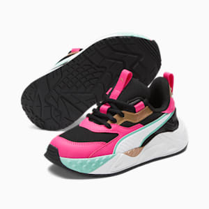 RS-TRCK Vacay Queen Little Kids' Sneakers , PUMA Black-PUMA White-Glowing Pink