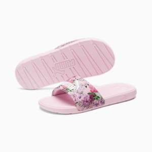 Cool Cat 2.0 Floral Paradise Women's Slides, Pearl Pink-Loveable-Vine-Poppy Red-PUMA White