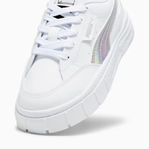 Mayze Stack Iridescent Little Kids' Sneakers, PUMA White-PUMA Silver, extralarge