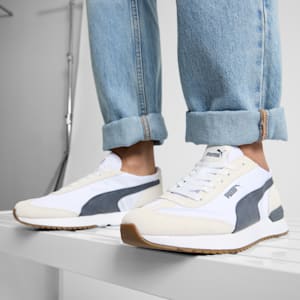 R78 Wind Nylon Men's Sneakers, PUMA White-Glacial Gray-Frosted Ivory, extralarge