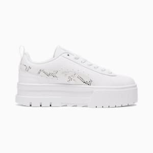 Tenis deportivos Mayze Snake para jóvenes, PUMA White-Feather Gray, extralarge