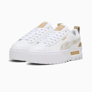 Mayze Glam Women's Sneakers, PUMA White-Sand Dune, extralarge-IND