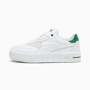 ウィメンズ プーマ CALI コート マッチ スニーカー, PUMA White-Archive Green, extralarge-JPN