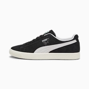 Clyde Hairy Suede Unisex Sneakers, PUMA Black-Frosted Ivory, extralarge-IND