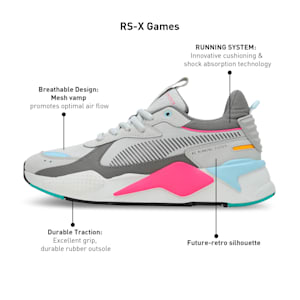 RS-X Games Unisex Sneakers, Ash Gray-Cast Iron, extralarge-IND