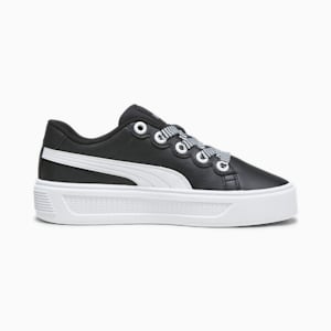 Smash Platform V3 Thick Lace Women's Sneakers, PUMA Black-PUMA White-PUMA Silver, extralarge