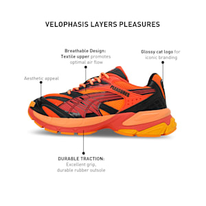 PUMA x PLEASURES Velophasis Layers Unisex Sneakers, Cayenne Pepper-Astro Red, extralarge-IND