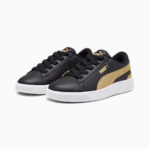 Vikky v3 Nova Kid's Sneakers, PUMA Black-Gold-PUMA White, extralarge-IND