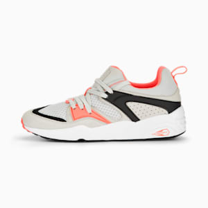 ユニセックス 75周年記念モデル ブレイズ オブ グローリー スニーカー, Glacial Gray-PUMA Black-Fluro Peach Pes, extralarge-JPN