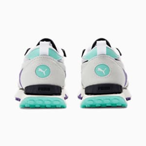 Rider FV Daytona Big Kids' Sneakers, PUMA White-Flat Dark Gray-Electric Peppermint