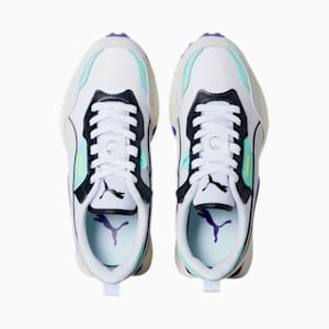 Rider FV Daytona Big Kids' Sneakers, PUMA White-Flat Dark Gray-Electric Peppermint