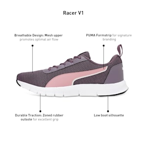 Racer V1 Women's Sneakers, Purple Charcoal-Pale Grape-Nimbus Cloud, extralarge-IND