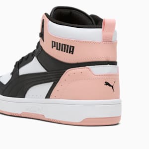 Tenis de media caña PUMA Rebound Joy para mujer, PUMA White-PUMA Black-Rose Dust, extralarge