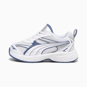 Zapatos deportivos PUMA Morphic para niños pequeños, Feather Gray-Inky Blue, extralarge
