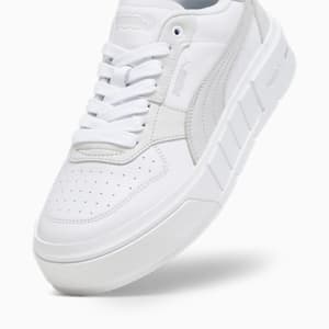 Zapatos deportivos de cuero PUMA Cali Court de mujer, PUMA White-Cool Light Gray, extragrande