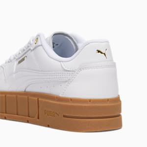 Zapatos deportivos de cuero PUMA Cali Court de mujer, PUMA White-PUMA White-PUMA Gold, extragrande