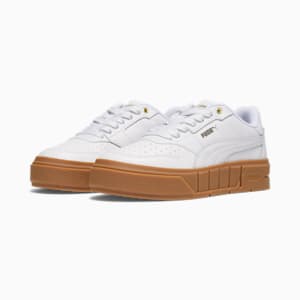 PUMA Cali Court Leather Women's Sneakers, PUMA White-PUMA White-PUMA Gold, extralarge