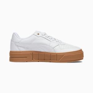 Tenis para mujer PUMA Cali Court de cuero, PUMA White-PUMA White-PUMA Gold, extralarge