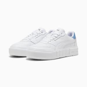 PUMA Cali Court Leather Women's Sneakers, PUMA White-Zen Blue, extralarge