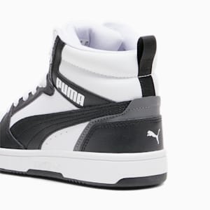 Rebound V6 Mid Sneakers Youth, PUMA White-PUMA Black-Shadow Gray