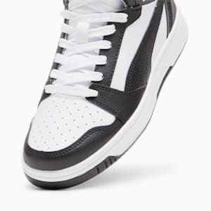 Rebound V6 Mid Sneakers Youth, PUMA White-PUMA Black-Shadow Gray