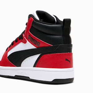Tenis Rebound V6 Mid para adolescentes, PUMA White-PUMA Black-For All Time Red, extralarge