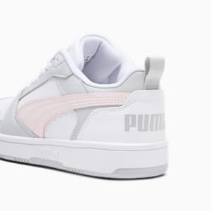 Rebound V6 Lo Youth Sneakers, PUMA White-Frosty Pink-Ash Gray