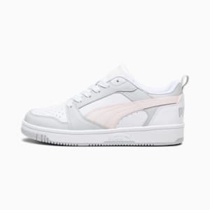 Rebound V6 Lo Youth Sneakers, PUMA White-Frosty Pink-Ash Gray