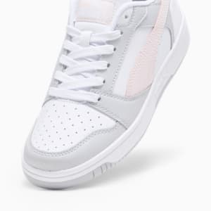 Rebound V6 Lo Youth Sneakers, PUMA White-Frosty Pink-Ash Gray